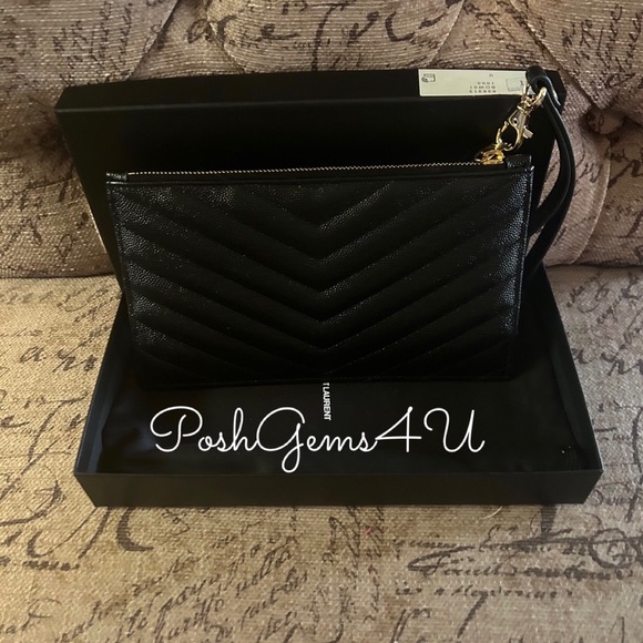 Authentic Yves Saint Laurent Zippered Clutch - Picture 4 of 4